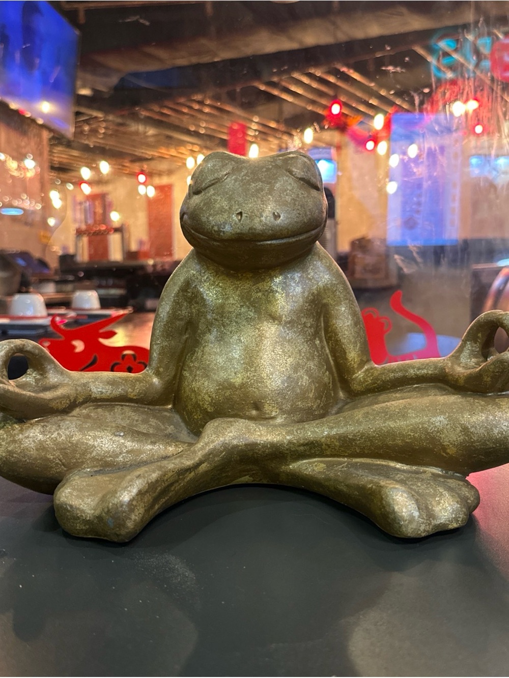 Pier 1 Gold Meditation Frog Statue